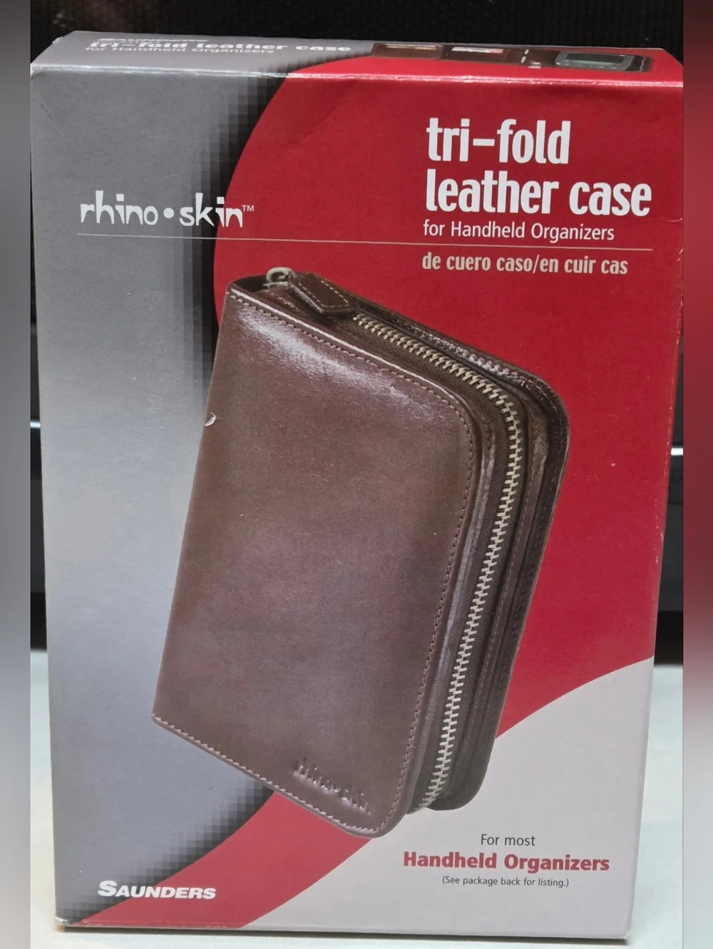 Rhinoskin Tri-Fold Leather Case for Handheld Organizers